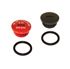 SET Verschlussschraube - Alu schwarz / rot eloxiert mit O-Ringen S51, SR50, KR51/2