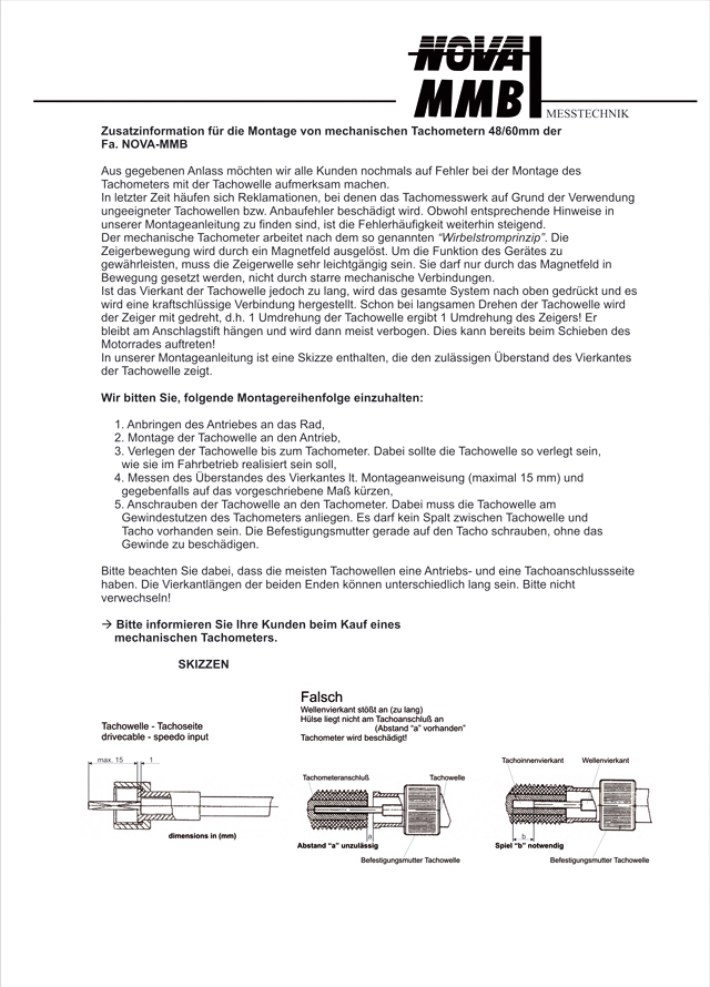 Mechanischer Drehzahlmesser ø 80 mm - Kontrollleuchten ROT + GELB - Motorrad  ETZ, Instrumente