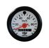 SIMSON: Tachometer - ø60mm - 100km/h - roter Zeiger, weißes Ziffernblatt mit SIMSON-Logo, schwarzer Ring, grüne Blinkkontrolle