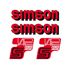 SIMSON: Set Klebefolie/ Aufkleber für SIMSON Tank und Seitendeckel, rot/schwarz/weiß, VAPE-POWER-INSIDE