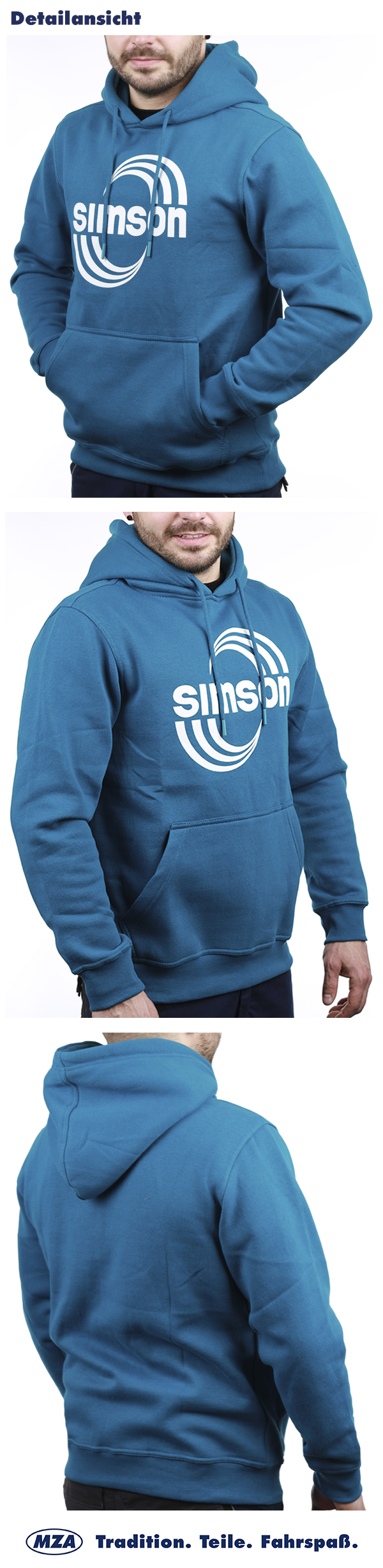 Hoodie SIMSON-Cross in Farbe Petrol