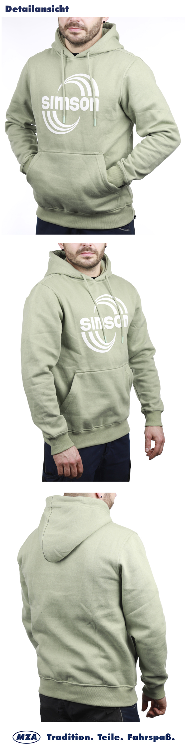 Hoodie SIMSON-Cross in Farbe Salbei