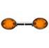 SIMSON, MZ¹: Paar Lenkerblinkleuchte 8580.26 - Chromlook + oranges Glas - Vogelserie, passend f. MZ ES